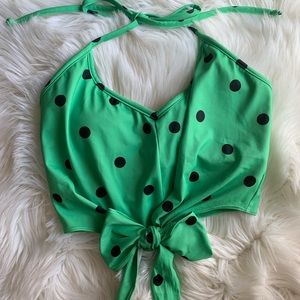 Green Polka tied up top